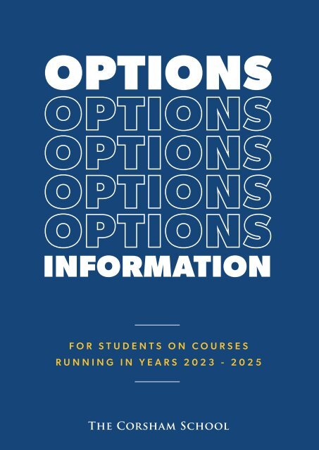 The Corsham School Options Booklet