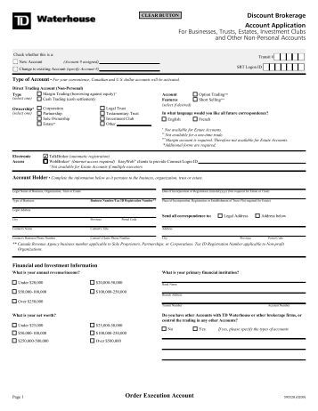 Td waterhouse uk options trading