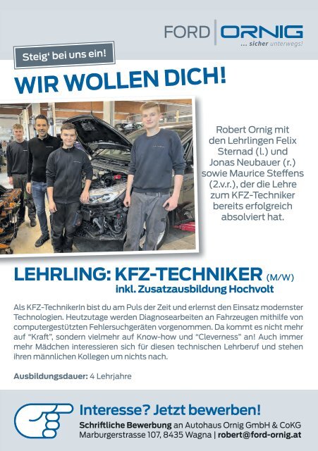 Karriere und Lehre im Bezirk Leibnitz