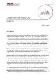 Unternehmensfinanzierung AKTUELL - August 2022