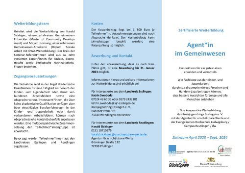 Agent'in im Gemeinwesen (Kurzübersicht)