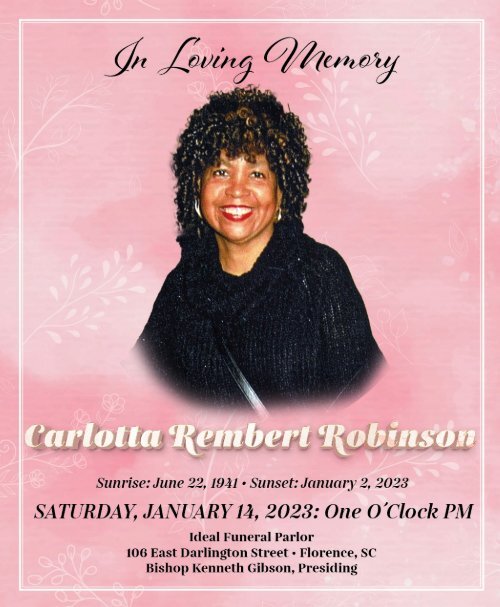 Carlotta Robinson Memorial Program