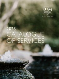 2023 Catalogue of Services for Elim Village Fleetwood
