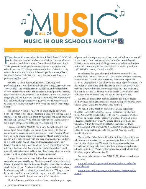 North Carolina Music Educator Winter 2023