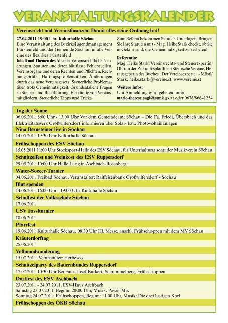 Gemeindezeitung 1/2011 (3,06 MB) - Söchau