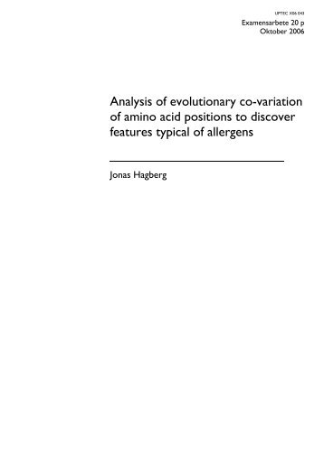 Analysis of evolutionary co-variation of amino acid positions to ...