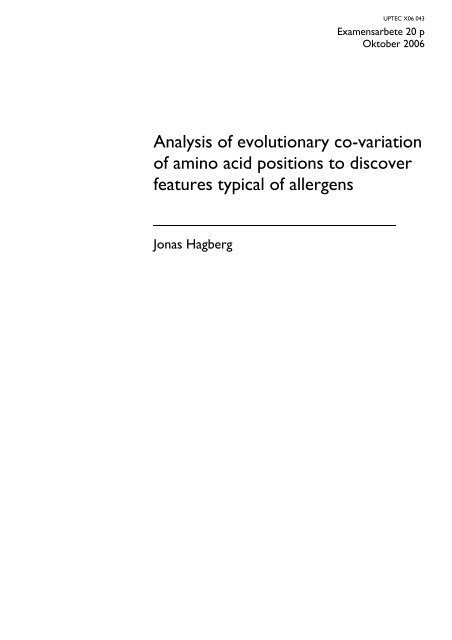 Analysis of evolutionary co-variation of amino acid positions to ...