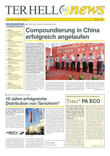 Compoundierung in China erfolgreich angelaufen - TER HELL ...