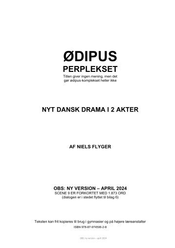 Teaterstykket: Ødipus-perplekset - Ny version april 2024