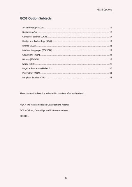 GCSE Options 2024