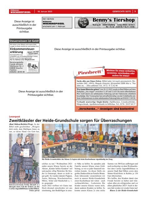 Dübener Wochenspiegel - Ausgabe 1 - Jahrgang 2023