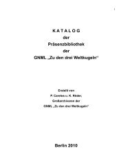 KATALOG der Präsenzbibliothek der GNML - Große National ...