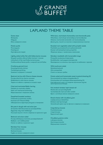 Grande Buffet Lapland Theme Table