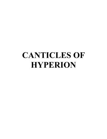 CANTICLES of HYPERION- Travis Weller
