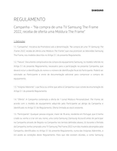 Regulamento_Campanha TV The Frame 2022 oferta Molduras H1 2023