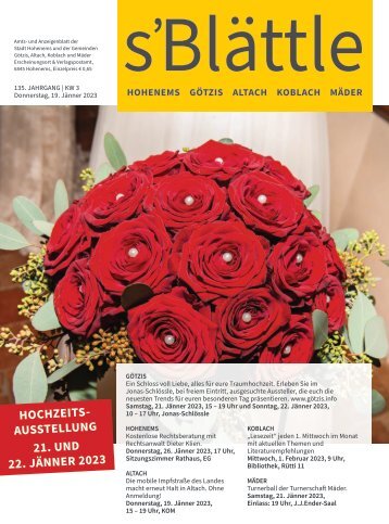 s'Blättle Nr. 03 - Do, 19. Jänner 2023