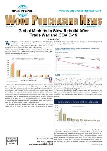 Import:Export Wood Purchasing News - August/September 2020