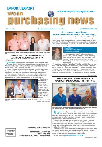 Import:Export Wood Purchasing News - August/September 2018