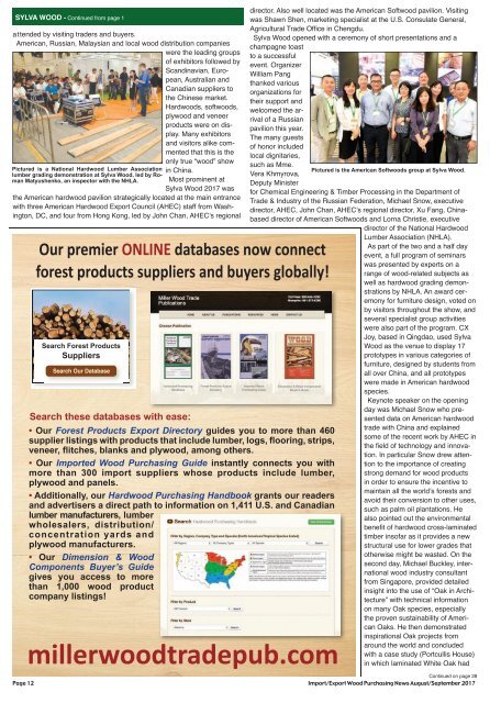 Import:Export Wood Purchasing News - August/September 2017