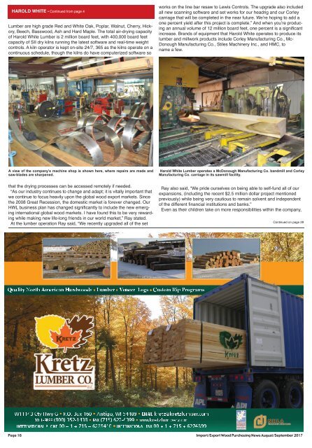 Import:Export Wood Purchasing News - August/September 2017