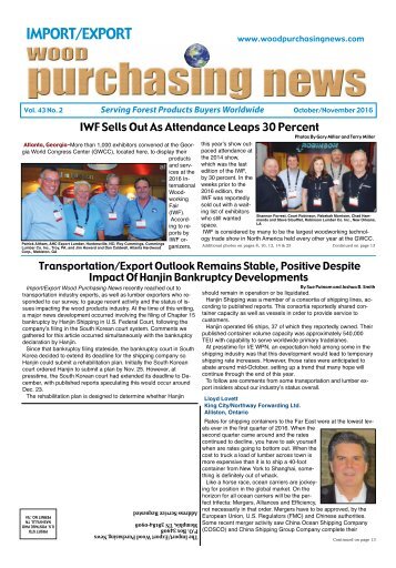 Import:Export Wood Purchasing News - October/November 2016
