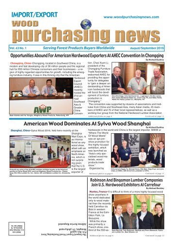 Import:Export Wood Purchasing News - August/September 2016