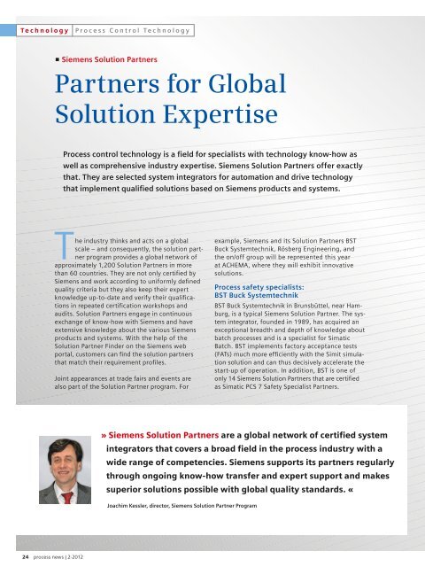 Partners For Global Solution Expertise Siemens Automation And