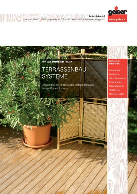 Terrassenbau-Systeme