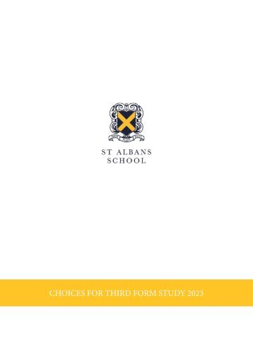 Third Form Choices Booklet 2023