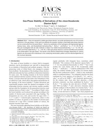 Gas-Phase Stability of Derivatives of the closo ... - Theoretical