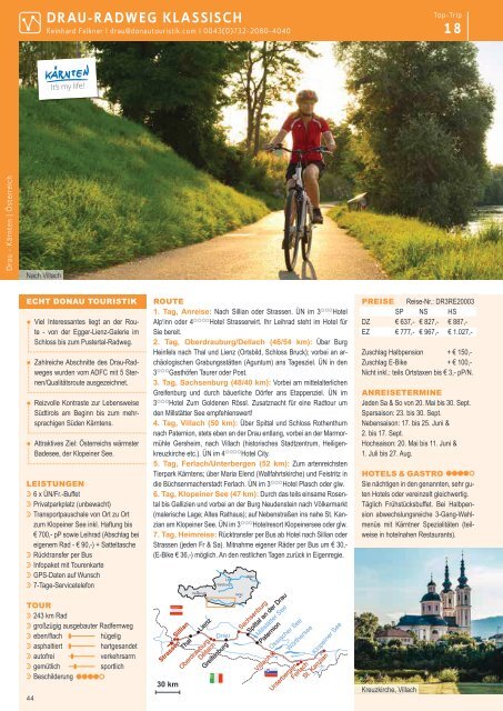 Donau Touristik Katalog: Radreisen 2023
