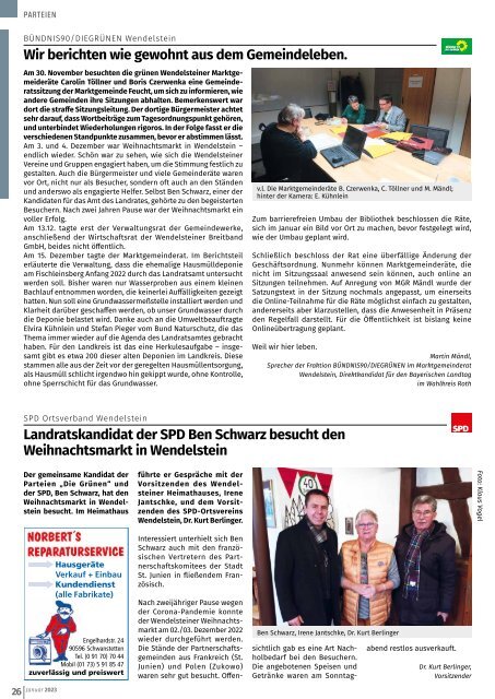 Mitteilungsblatt Wendelstein+Schwanstetten - Januar 2023