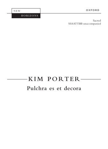 Kim Porter Pulchra es et decora