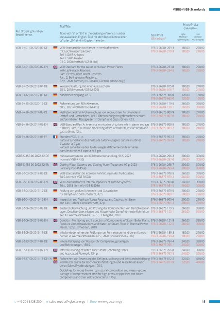 VGBE Media-Catalogue / Medienverzeichnis 2024-I (January 2024)