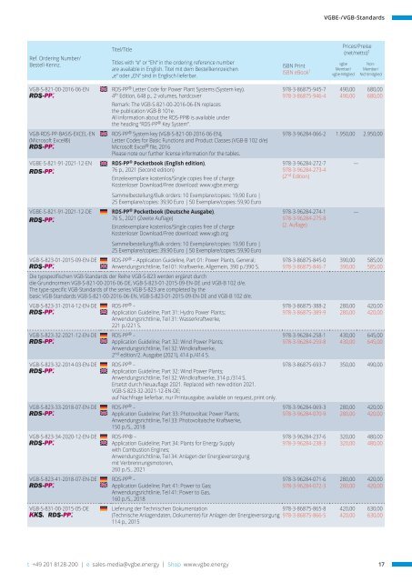 VGBE Media-Catalogue / Medienverzeichnis 2024-I (January 2024)