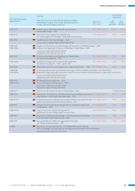 VGBE Media-Catalogue / Medienverzeichnis 2024-I (January 2024)