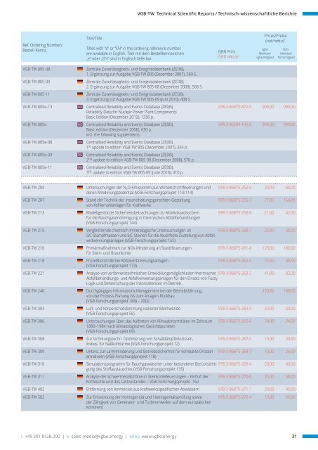 VGBE Media-Catalogue / Medienverzeichnis 2024-I (January 2024)