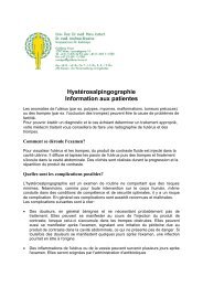 Hystérosalpingographie Information aux patientes - Goldenes Kreuz