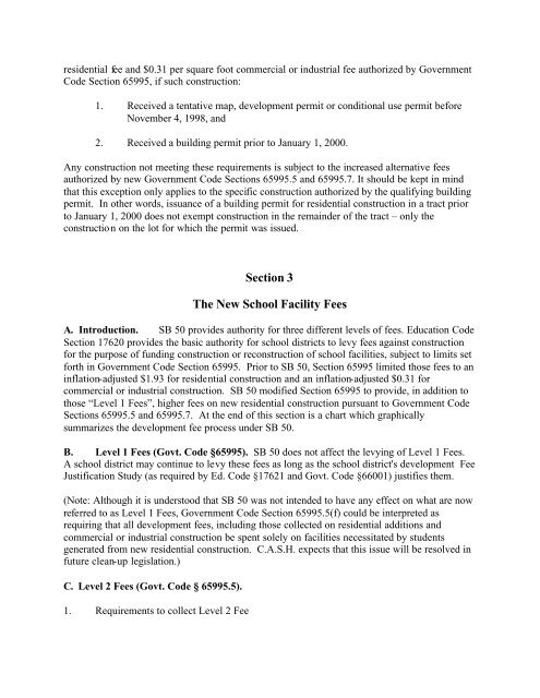 Senate Bill 50 and School Facility Fees - California's Coalition for ...