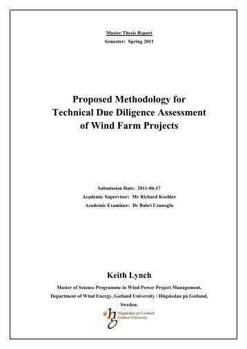 Proposed Methodology for Technical Due Diligence Assessment of ...