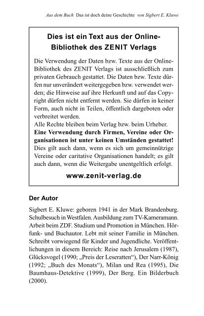 Das ist doch deine Geschichte - ZENIT Verlag