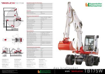 TB175W Hauptabmessungen Verstellausleger: Fahrwerk ...