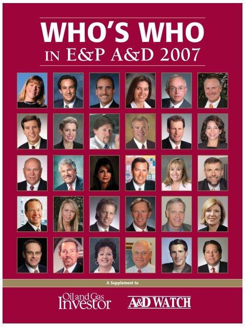 Who's Who In E&p A&d 2007 - Oil and Gas Investor