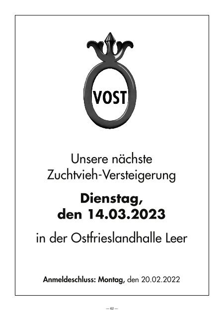 1136. VOST-Zuchtrinderauktion