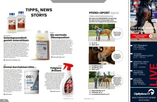 Pferd+Sport 02/23| Tipps, News & Storys