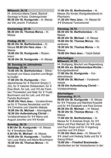 Pfarrnachrichten Oktober 2012 - Pastoralverbund Bielefeld-Süd