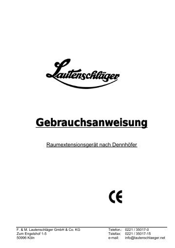 Gebrauchsanweisung für Raumextensionsgerät (nach Dennhöfer)