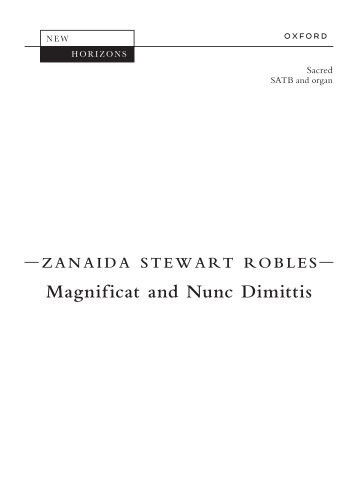 Zanaida Stewart Robles Magnificat and Nunc Dimittis  organ version