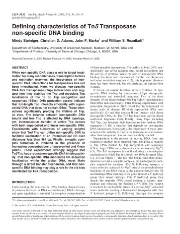 Defining characteristics of Tn5 Transposase non-specific DNA binding