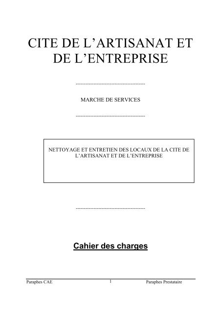 Cahier_ des_ charges Nettoyage CAE